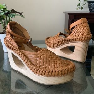 FREE PEOPLE Teagan Huarache Clog Wedge Sandals